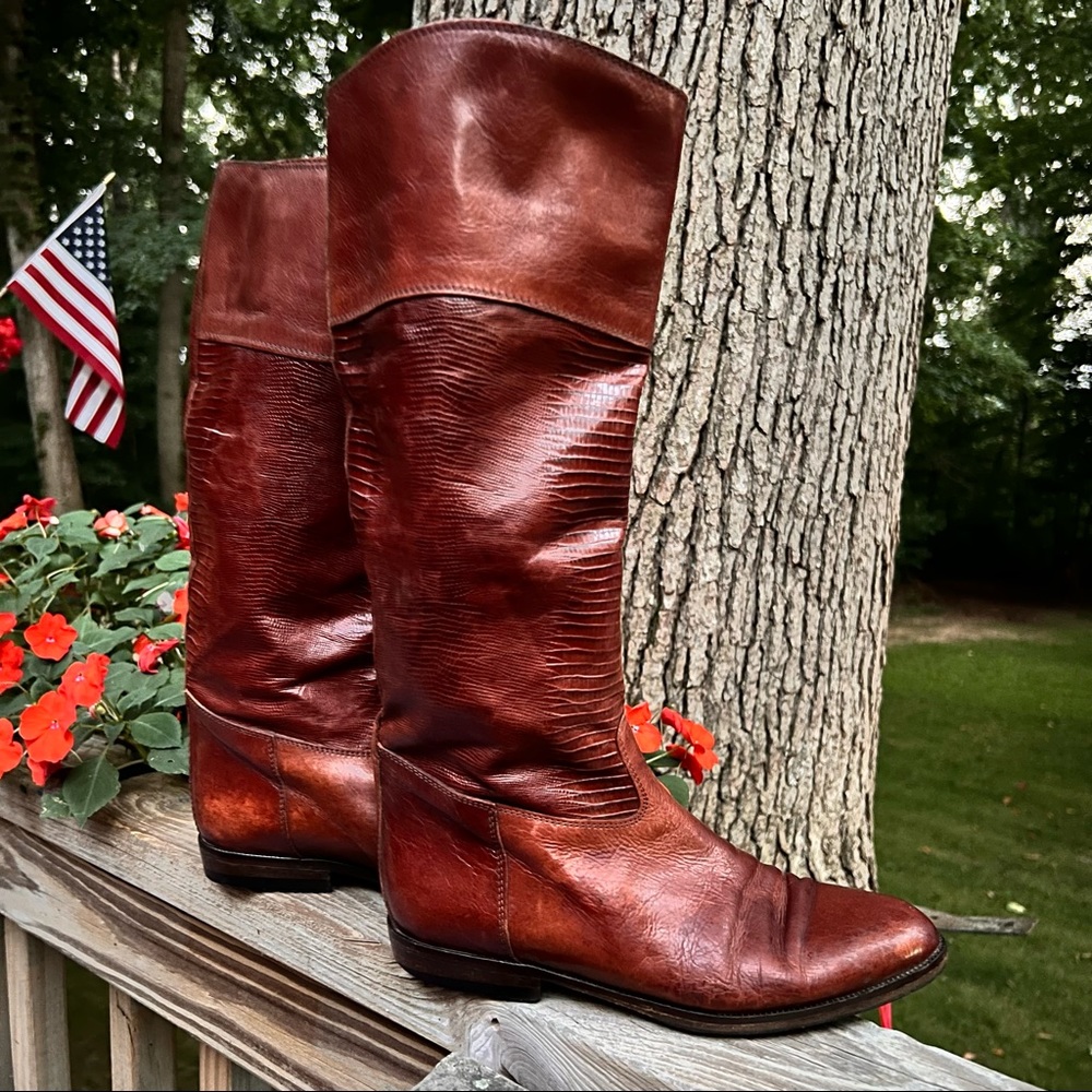 Diva Shoes, Leather Boots Made in Italy, Size 6.5, small calf, Vero Cuoio